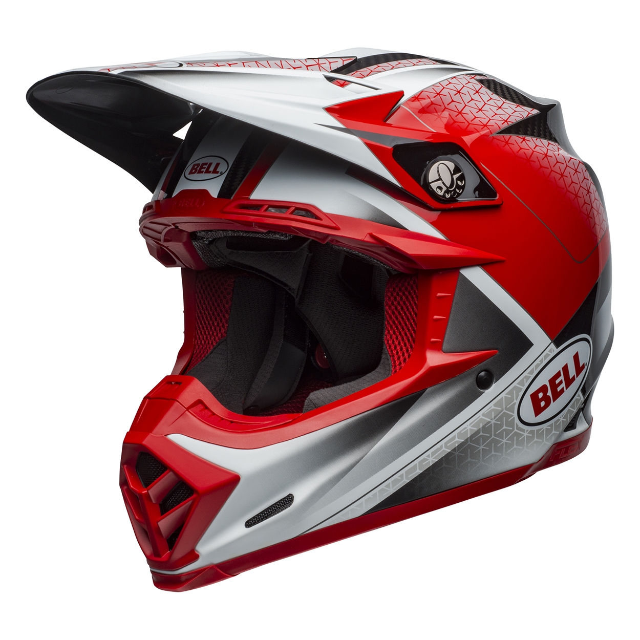 Bell MX 2021 Moto-9 Flex Adult Helmet (Hound Red/White ...