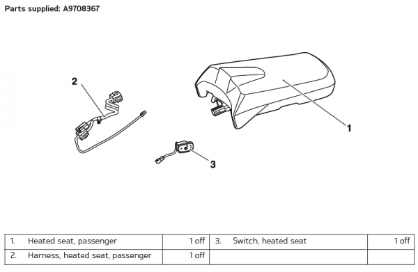 A9708367 SKETCH-A9708367 – HEATED PASSENGER SEAT – FIT TIGER 1200 / TIGER EXPLORER