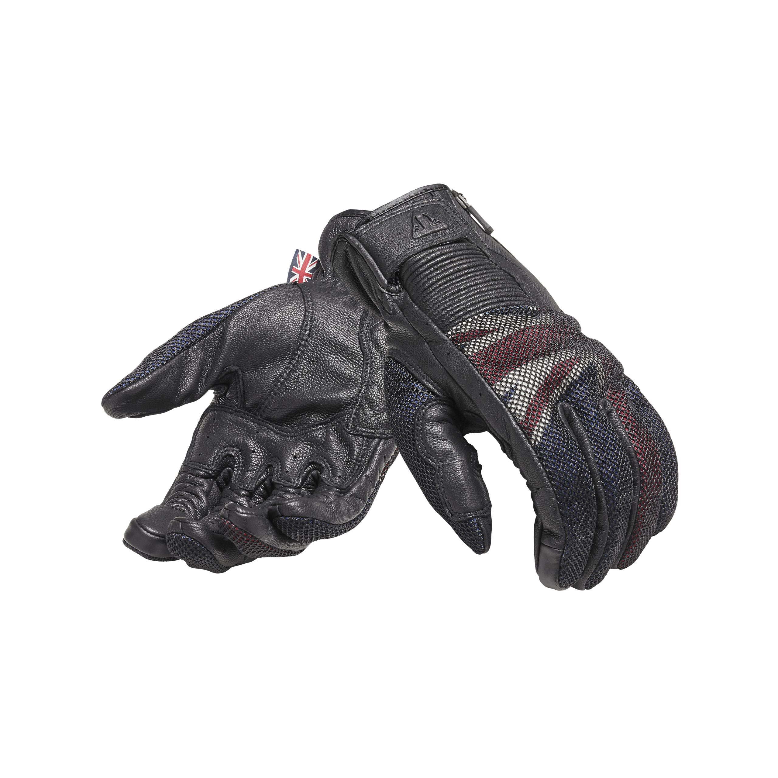 Mesh Flag Leather Motorcycle Gloves
