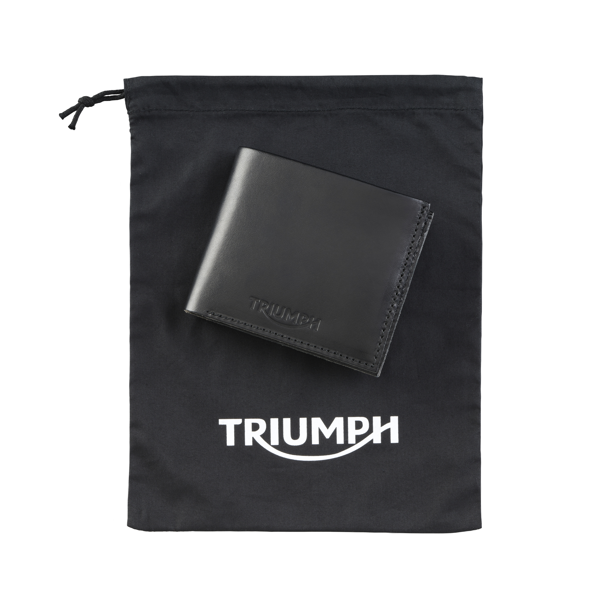 Triumph Black Leather Folding Card Holder