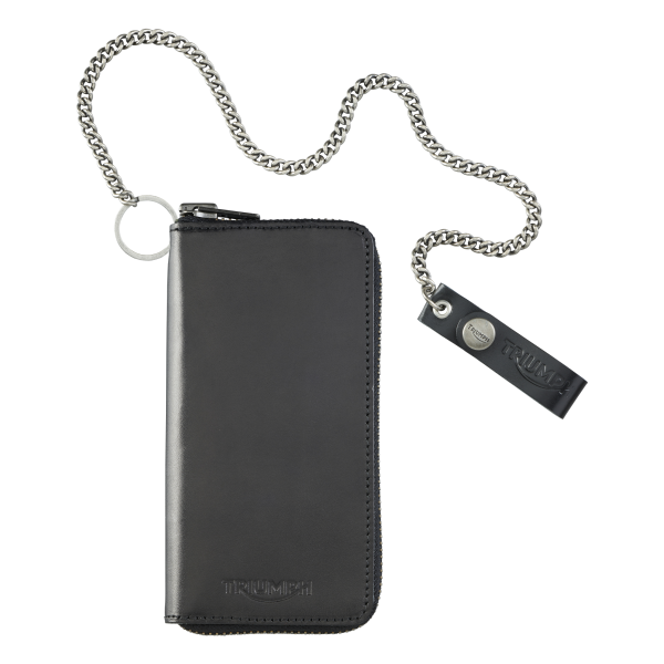 CLO_2025_LEATHER_MACA25004-CHAIN-FRONT-DOWN-WB-BLACK LONG ZIP WALLET